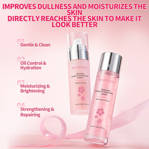 AESTHTANY OEM/ODM Kore Lüks Nemlendirici Kontrol Yağı Cilt Tonunu Aydınlatıcı Bakım Toneri Krem Serum Temizleyici 8 Parça Sakura Yüz Bakım Seti - Product Image 2