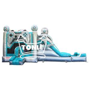 <span class=keywords><strong>Giochi</strong></span> di rimbalzo casa scivolo d'acqua gonfiabile <span class=keywords><strong>robot</strong></span> buttafuori <span class=keywords><strong>con</strong></span> doppio scivolo corsia per la vendita - Product Image 1