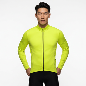 <b>Men's</b> Neon Yellow Full Sleeve <b>Cycling</b> Jersey Quick Dry Breathable Sweat Wicking Lightweight <b>Jacket</b> for Adults - Product Image 1