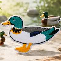 Patch brodé en chenille motif canard, applique animale mignonne pour vestes, sacs, chapeaux, vêtements, décoration DIY
