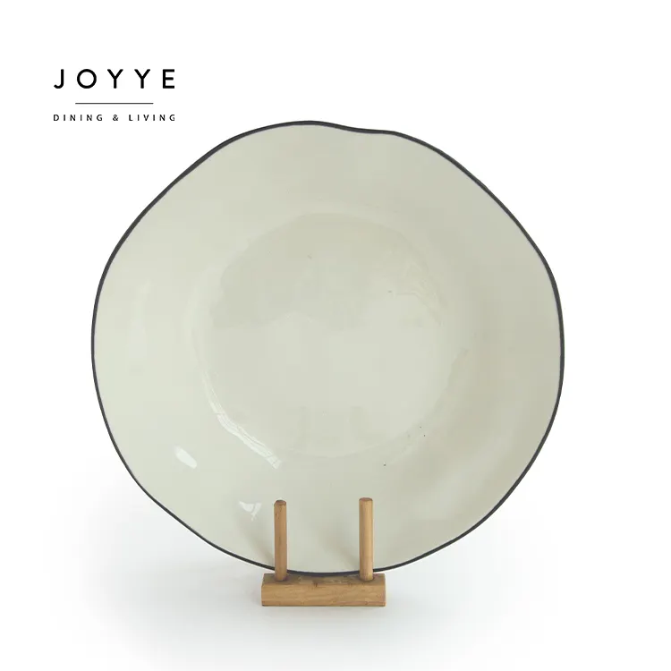 Joyye белая керамическая большая миска, прочная керамическая посуда, блестящие бежевые, белые и черные дизайнерские миски для салата