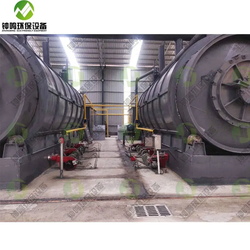 High quality tire to oil recycling pyrolysis equipment convert organic waste rubber into oil  carbon black for sale