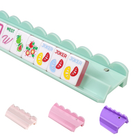 Rak Mahjong Magnetik untuk 4 Pemain, Papan Permainan Mah Jongg dengan Rak Pajangan dan Penggerak Scallop