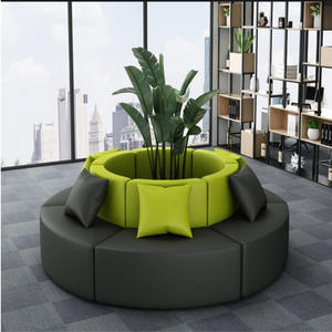 Sofá de oficina en forma de S, modular, semicircular, con estampado artístico de esponja de alta densidad, para área de descanso de oficina y uso en reuniones. - Product Image 4