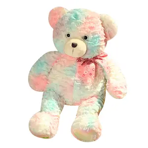 Novo Estilo Kawaii Sorte Teddy Bear Brinquedo De Pelúcia Macio Stuffed Animal Boneca Colorido Urso Bonito Segure Travesseiro Crianças Brinquedo Personalizado Boneca