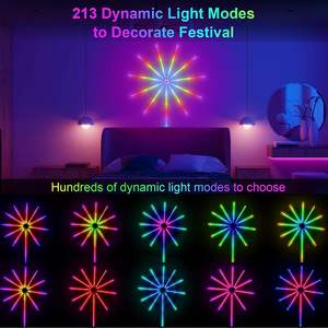 Aplicación de control remoto, sincronización de música, color de ensueño, RGB, fuegos artificiales inteligentes, tira de luces LED para decoración del hogar de vacaciones - Product Image 4