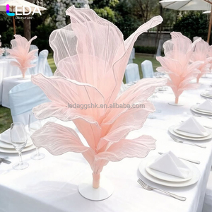 LEDA Event <b>Table</b> Artificial Flower Photography Props Modern Handmade Purple Giant Silk Organza for Wedding <b>Party</b> Decor - Product Image 2