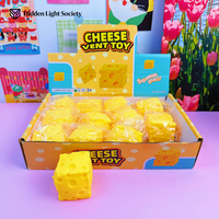 Juguete Antiestrés de Queso Grande de 5.5 CM, Juguetes para Apretar con Forma de Queso con Caja de Papel, Juguete para Aliviar el Estrés, Juguetes Promocionales