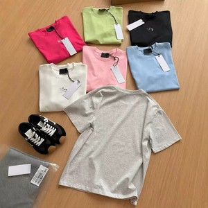T-shirt da <span class=keywords><strong>donna</strong></span> a maniche corte girocollo in <span class=keywords><strong>cotone</strong></span> pesante, edizione autentica A*o, logo Silver-label, colori pastello, stile minimalista - Product Image 3