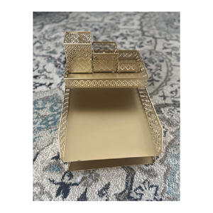 Fournitures de <span class=keywords><strong>bureau</strong></span> Accessoires de <span class=keywords><strong>bureau</strong></span> pour femmes-Ensemble organisateur de <span class=keywords><strong>bureau</strong></span> élégant à emboîtement de 6 pièces-Tasse à stylo, 3 plateaux à accessoires - Product Image 3