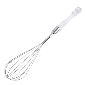 Hot Selling Kitchen Baking Tools Stainless Steel Manual Beater <b>Egg</b> Whisk with Transparent <b>Plastic</b> Handle - Product Image 4