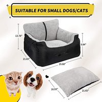 Siège de voiture pour chien de petite taille, lit de voyage pour animaux de compagnie doux pour la maison, moins de 25 livres, sièges de voiture surélevés pour chien amovibles et lavables