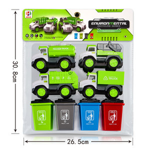 <span class=keywords><strong>Giocattolo</strong></span> per bambini set combinazione di servizi igienico-sanitari veicolo attrito <span class=keywords><strong>camion</strong></span> <span class=keywords><strong>della</strong></span> <span class=keywords><strong>spazzatura</strong></span> <span class=keywords><strong>giocattolo</strong></span> con 4 di rifiuti di plastica bin - Product Image 2