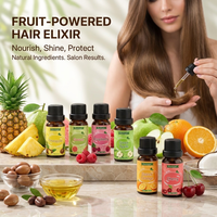 Huile capillaire parfumée à la pomme verte en flacon compte-gouttes de 10 ml, marque privée, OEM, ODM, personnalisable