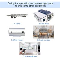 Maisonnette modulaire de luxe extensible haut de gamme avec 2 salles de bain et cuisine, conteneur habitable 20ft 40ft