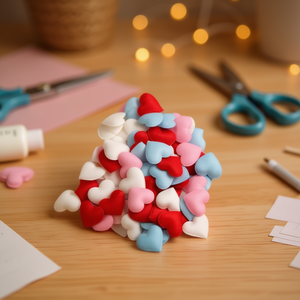 Coriandoli a Forma di Cuore in Tessuto ILAN 1.3mm 100pz Decorazioni per Artigianato - Product Image 2