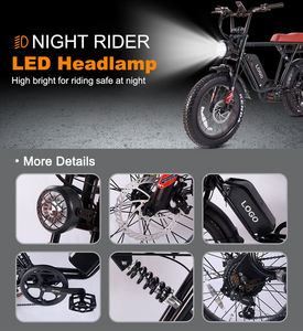 Электрический гибридный велосипед Quality Choice, 20 дюймов, 48В, для взрослых, электрический горный велосипед с толстыми шинами, полная подвеска - Product Image 6