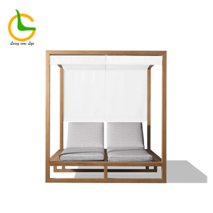 Chaise longue en teck meubles de patio chaise longue de plage lit de salon mobilier d'extérieur chaise longue en <span class=keywords><strong>bois</strong></span> chaises longues d'extérieur cabane de plage - Product Image 6