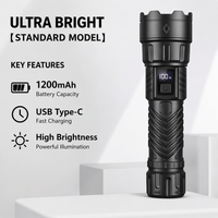 Lampe torche LED rechargeable d'extérieur avec zoom réglable, ultra-lumineuse, portable, batterie Ni-MH pour la randonnée et le camping