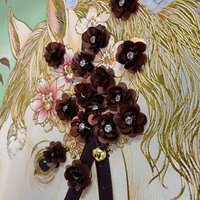 Décoration Murale Florale 3D Cheval Blanc de Haute Qualité, Art Mural Cheval Réel Luxueux Attirant la Richesse pour Entrée, Tailles Personnalisées Disponibles