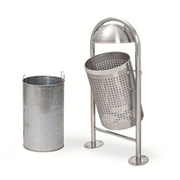 Poubelle commerciale en acier inoxydable poubelle extérieure forme ronde poubelle unique pour les espaces publics conteneur de déchets métalliques
