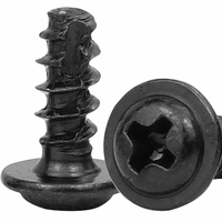 100 pièces/sac Vis autotaraudeuses à tête cylindrique Phillips en acier inoxydable 304, plaqué zinc noir, avec queue coupée et collier de fixation M1.7-M5
