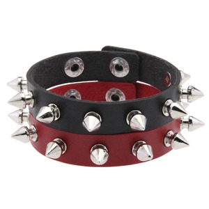 Pulsera <span class=keywords><strong>de</strong></span> Cuero <span class=keywords><strong>con</strong></span> Tachuelas <span class=keywords><strong>de</strong></span> Estilo Punk Europeo y Americano para Parejas, Pulsera Gótica <span class=keywords><strong>de</strong></span> Acero Inoxidable <span class=keywords><strong>con</strong></span> Cierre <span class=keywords><strong>de</strong></span> Hebilla - Product Image 3