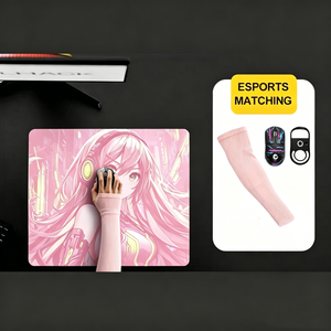 Customizable Low-friction PC Gaming <b>Compression</b> Sleeve Pink Colored Esports Gaming Arm Sleeves for Gamers - Product Image 2