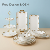 Service de Table Papillon de Luxe Style Occidental – Assiettes et Bols en Céramique Qualité Restaurant, Design Vintage Léger et Élégant pour un Service Raffiné
