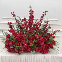Ensemble de compositions florales artificielles en soie couleur nude poussiéreuse pour l'automne, chemin de table de mariage et rangée florale au sol