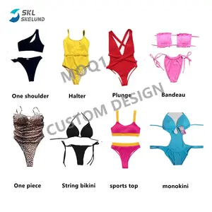 2022 MOQ 1 Custom Bikinis Günstiger Preis Custom Private Label Frauen Sexy Bade bekleidung Beach wear Badeanzug Mädchen Custom Bikini Set