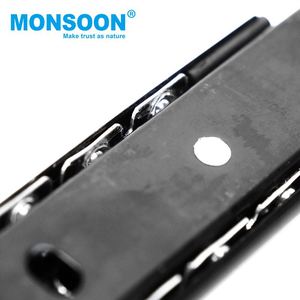 Giá Tốt Đen Correderas Para Cajones Kính Thiên Văn Kênh 2 Gấp Sắt Bền Ngăn Kéo Kính Thiên Văn Đường Sắt Hướng Dẫn Trượt Cho Nhà Bếp - Product Image 4