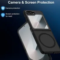 Étui de protection professionnel mat pour Samsung Galaxy Z Flip 7 6 5 ZFlip Flip6, compatible avec la charge sans fil, en PC et TPU, coque blindée pour ZFlip7 ZFlip6