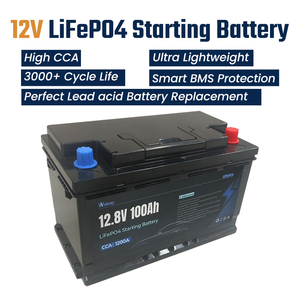 库存有货 12V 100Ah LiFePO4 电池，适用于房车和轻型卡车启动，1200CCA，防震且免维护 - Product Image 1