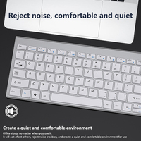 Set Keyboard dan Mouse 2.4G + tiga mode, Set Keyboard dan Mouse nirkabel isi ulang daya Usb untuk bisnis kantor