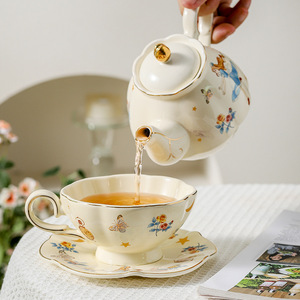 Hand-painted Alice in Wonderland Ceramic <strong>Tea</strong> <strong>Set</strong> | Gold Rimmed Afternoon <strong>Tea</strong> <strong>Gift</strong> for Birthdays &amp; Housewarming Present - Product Image 3