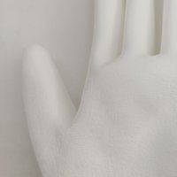 Gants de travail techniques de précision, en polyester blanc tricoté 15 jauges, avec paume enduite de PU blanc, sans poussière, pour manipulation en salle blanche