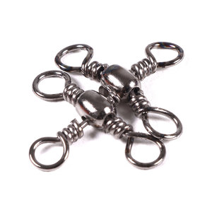 Vente en gros SS031 50 pièces/sac Connecteurs à émerillons de pêche en acier inoxydable à trois voies en forme de baril - Product Image 4