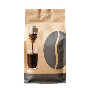 ถุงกาแฟแบบก้นแบนพร้อมวาล์วสำหรับบรรจุเมล็ดกาแฟ ชาผง  รับผลิตตามแบบ พร้อมสกรีนโลโก้ - Product Image 1