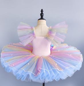Vestido de Ballet Profesional para Niña Pequeña, Tutú de Cisne, Disfraz para Actuación, Vestido de Tul con Vuelo para Danza - Product Image 2