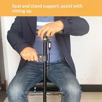 Canne pliante en alliage d'aluminium pour personnes âgées, bâton de marche télescopique antidérapant, aide à la marche portable à quatre pieds, réglable