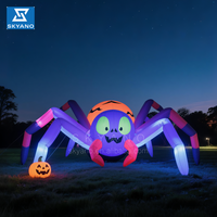 Chauve-souris araignée gonflable Halloween horreur gonflable avec décoration de fête lumière LED