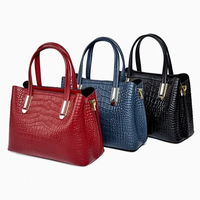 Sac fourre-tout en cuir véritable, personnalisé, motif alligator, fermeture éclair durable, imperméable, de qualité supérieure, pour femmes, fabrication OEM