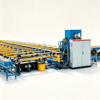 Cama de enfriamiento de extrusión de aluminio de 1000T, 45KW, 380V, con mesa de desplazamiento PLC y línea de transporte con extractor de estiramiento