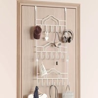 NFS Crochet au-dessus de la porte Porte-manteau en métal sans perçage Location Sac temporaire étendu Rangement mural pour vêtements Cintre de porte