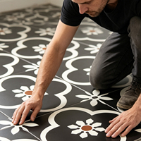Autocollant de sol auto-adhésif, carrelage de sol à coller, revêtement de sol en vinyle PVC, imperméable, épais, imitation bois, époxy 3D, décoration de la maison