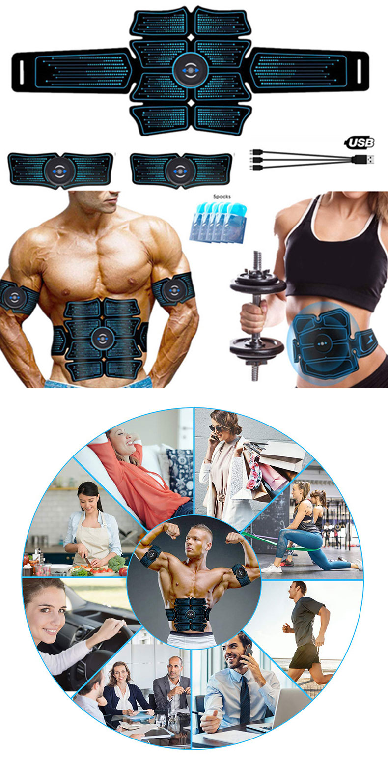 Protable Guangzhou Electric Handheld Body Massager Electro Abdominal Training Muscle Toner Tens Ems Device Machine Stimulator