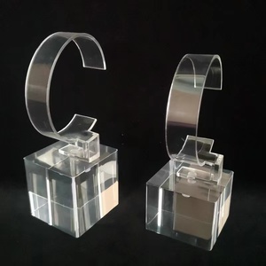 Présentoir de montre de bureau en plastique acrylique transparent C-Ring Type Retail Bracelet Rack pour la publicité emballée dans un carton - Product Image 6