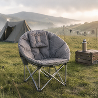Chaise de camping pliante, chaise lune portable d'extérieur, cadre en acier rembourré, polyester 400D, capacité de charge de 120 kg, avec sac de transport pour le camping
