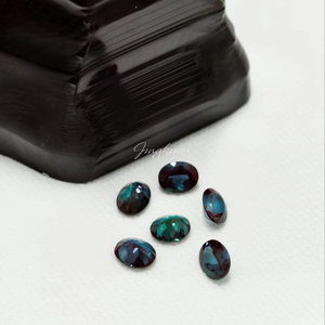 Làm sạch phòng thí nghiệm phát triển màu xanh lá cây alexandrite đá quý hình bầu dục cắt rời đá quý cho alexandrite Vòng - Product Image 2
